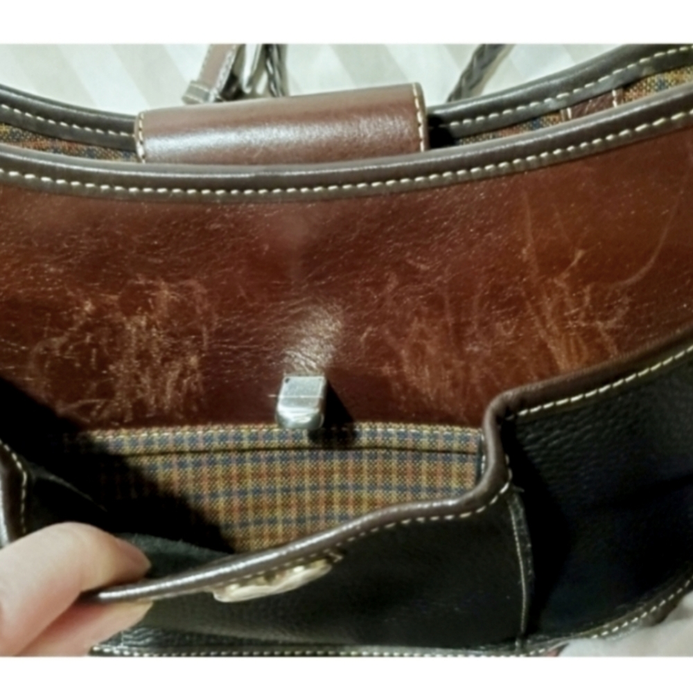 SOLD Brighton Leather Black Chocolate Shoulder Crossbody Bag Felicity - Picture 9 of 9
